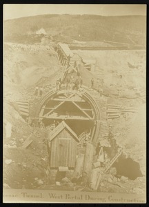 Hoosac Tunnel. West portal during construction
