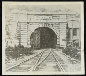 Hoosac Tunnel, its surroundings, workers, and machinery