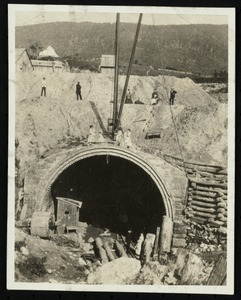 Hoosac Tunnel, its surroundings, workers, and machinery