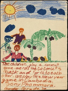 The children play a coconut game