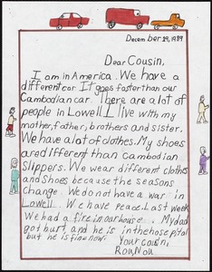 Dear Cousin, I am in America