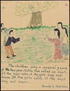 The children play a special game at New Year