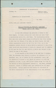 Bill of Exceptions of defendant Bartolomeo Vanzetti on First Supplementary Motion for new trial