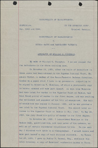 Affidavit of William G. Thompson