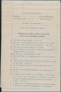 Interrogation of James F. Weeks at State Prison by William G. Thompson