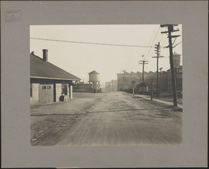 Photograph of Pearl Street at South Braintree looking east across the railroad tracks, towards Rice and Hutchins Shoe Factory