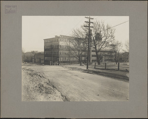 Photograph of the front of the lunch room on Pearl Street at South Braintree looking east at the Slater and Morrill Shoe Factory