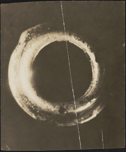 Photograph of bullet made by James E. Burns, direct view of one land (or ridge)