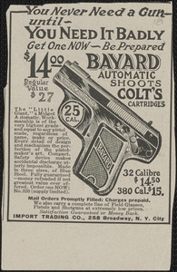 Advertisement for a Bayard Automatic Colt gun