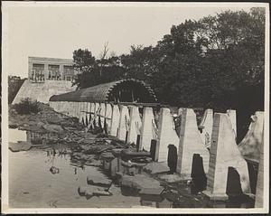 Penstock under construction, Pepperell dam and power plant, Nashua River