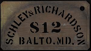 Schley & Richardson 812 Balto, MD. Fruit Merchant Stencil