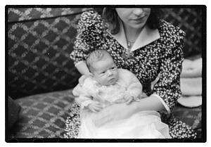 Unidentified baby, possibly in a christening gown