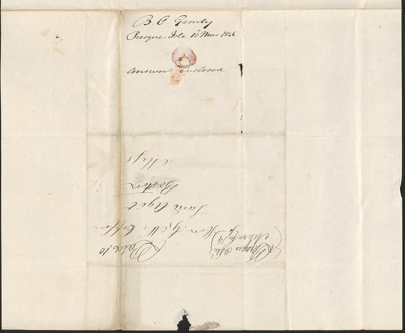 B. C. Grady to George Coffin, 10 March 1846