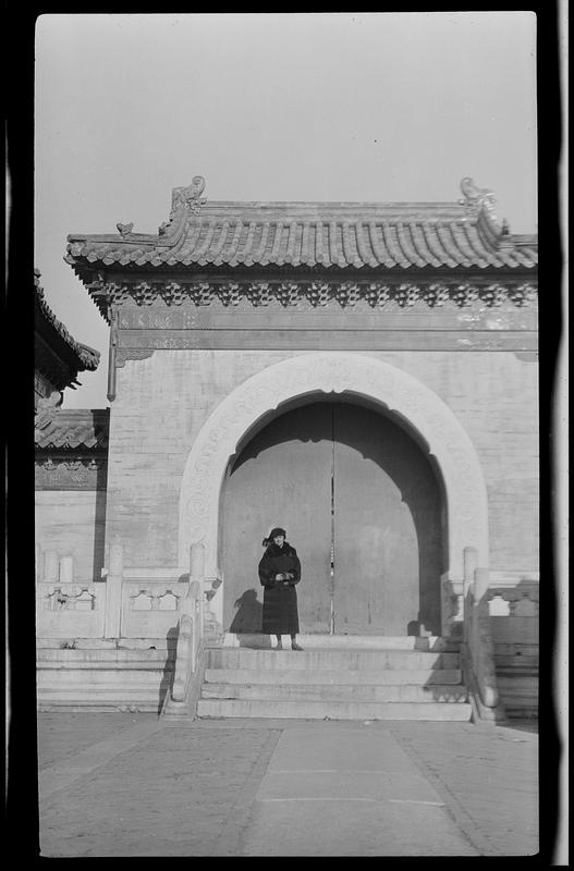 Woman on steps of First Temple, Temple of Heaven