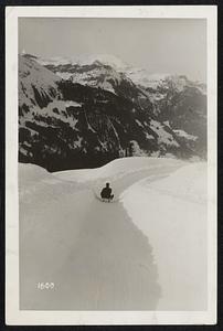 Tobogganing is a thrilling sport on the 3.11 miles long toboggan run at Wengen in the Bernese Oberland, Switzerland.