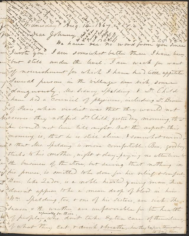 Letter from Zadoc Long to John D. Long, August 14, 1867 - Digital ...