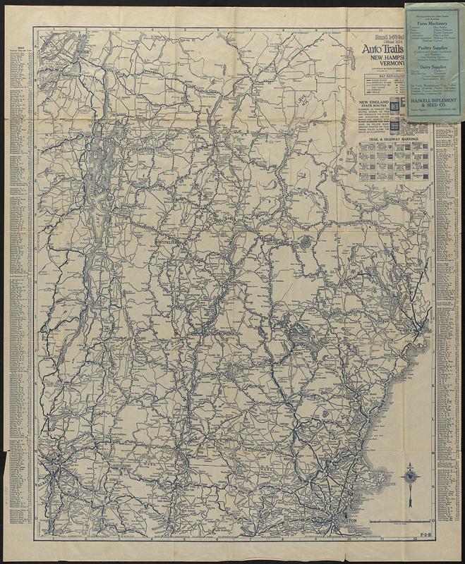 Rand McNally official 1924 auto trails map Maine ; Rand McNally official 1924 auto trails map New Hampshire, Vermont