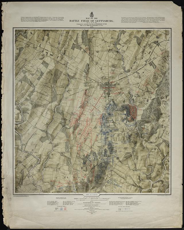 Map of the battle field of Gettysburg
