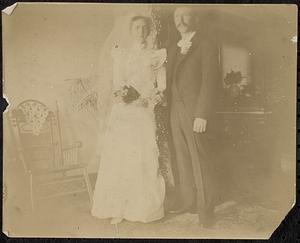 Mr. and Mrs. George Hanscom on their wedding day