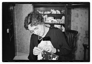 Shumaker, Mrs. James H. (Nellie) collector of miniature elephants
