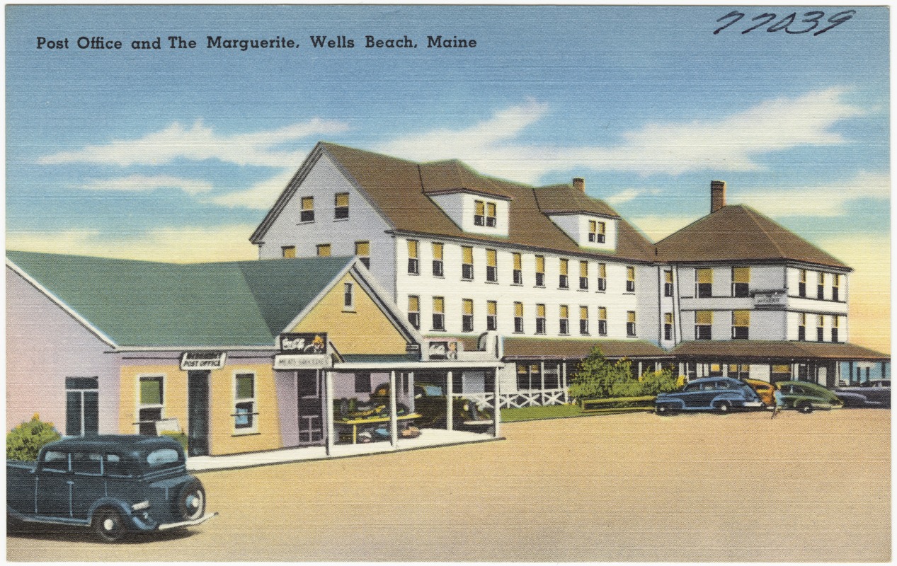 Post Office and The Marguerite, Wells Beach, Maine - Digital Commonwealth