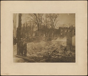 Easter Fire: 2 boys leaning against tree