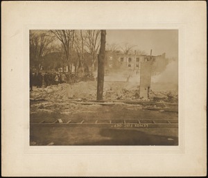 Easter Fire: fire department ladder in front