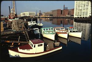 From Northern Boulevard at old bridge including reflection in Fort Point Channel