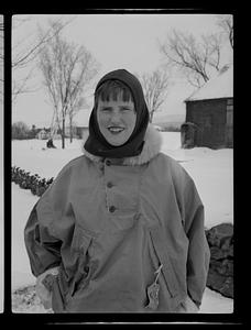 Girl in snow scene