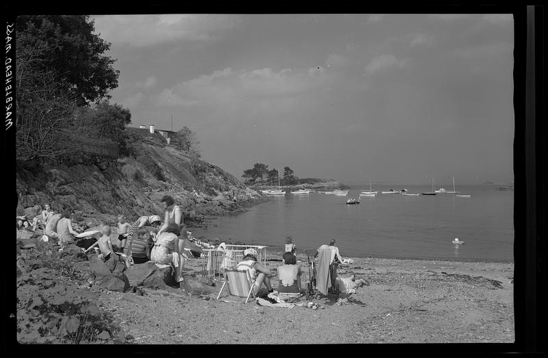 Marblehead, marine, beachgoers watching boats