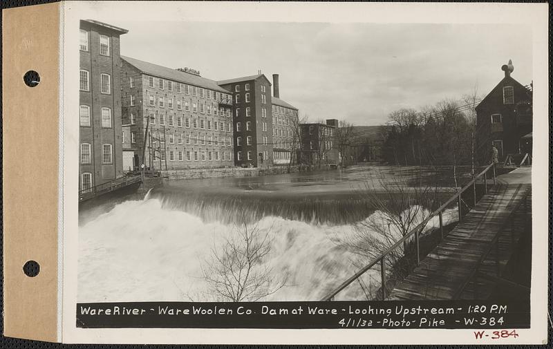 Ware River, Ware Woolen Co., dam, looking upstream, Ware, Mass., 120