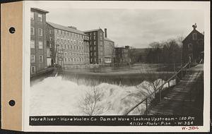 Ware River, Ware Woolen Co., dam, looking upstream, Ware, Mass., 1:20 PM, Apr. 1, 1932