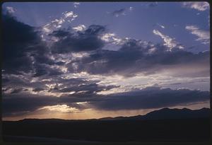 Dramatic sky over mountains, likely Nevada