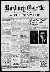 Roxbury Gazette and South End Advertiser, June 29, 1956