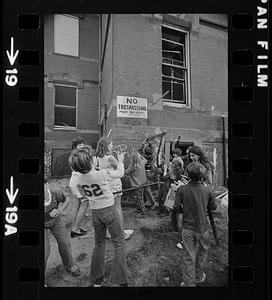 Local kids trash school during its demolition, South Boston