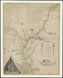 A sketch of the River Exploits and the east end of Lieutenants Lake in Newfoundland