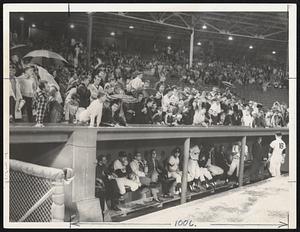 Youngsters over Yankee dugout.