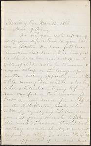 Letter from Zadoc Long to John D. Long, March 12, 1868