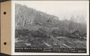 Contract No. 82, Constructing Quabbin Hill Road, Ware, looking back from Sta. 125+50, Ware, Mass., May 5, 1939