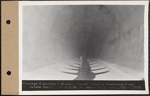 Contract No. 30, Stream Control Works at Main Dam, Swift River Reservoir, Belchertown, Enfield, Ware, finished concrete, diversion tunnel, looking downstream from intake portal, Belchertown, Mass., Feb. 5, 1933