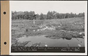 Contract No. 49, Excavating Diversion Channels, Site of Quabbin Reservoir, Dana, Hardwick, Greenwich, looking north at area north of Shaft 11A, Hardwick, Mass., Aug. 26, 1936