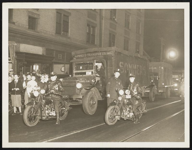 Springfield Police Escort for Boston - Guard trucks