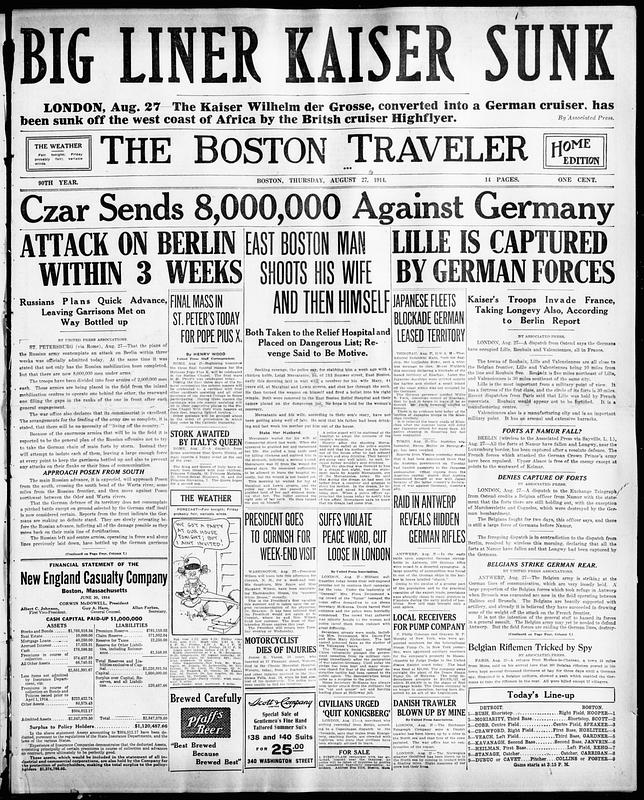The Boston Traveler. August 27, 1914 - Digital Commonwealth