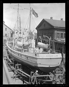 US Coast Guard ship, "Harriet Lane", in dry dock