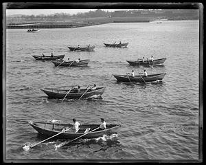 Rowboats, possibly in a race
