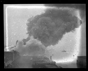 Smoke rising from an unidentified fire