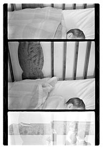 A baby in a crib