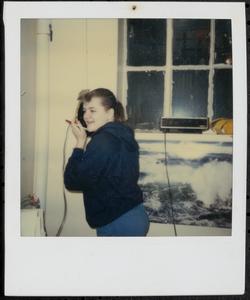 Young woman in the basement