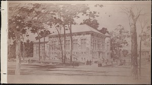 Distribution Department, Northern High Service Spot Pond Pumping Station, architect's rendering of a proposed design; submitted by (not known), Stoneham, Mass., ca. 1898