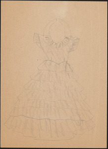 Drawing of paper doll dress